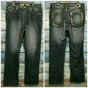 NBN Gear Jeans Denim Distressed Mens 36 x 32 Dark